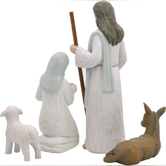 Joyin NIB Sculpted 4pc Christmas Story Nativity Decoration Set - Picture 10 of 11